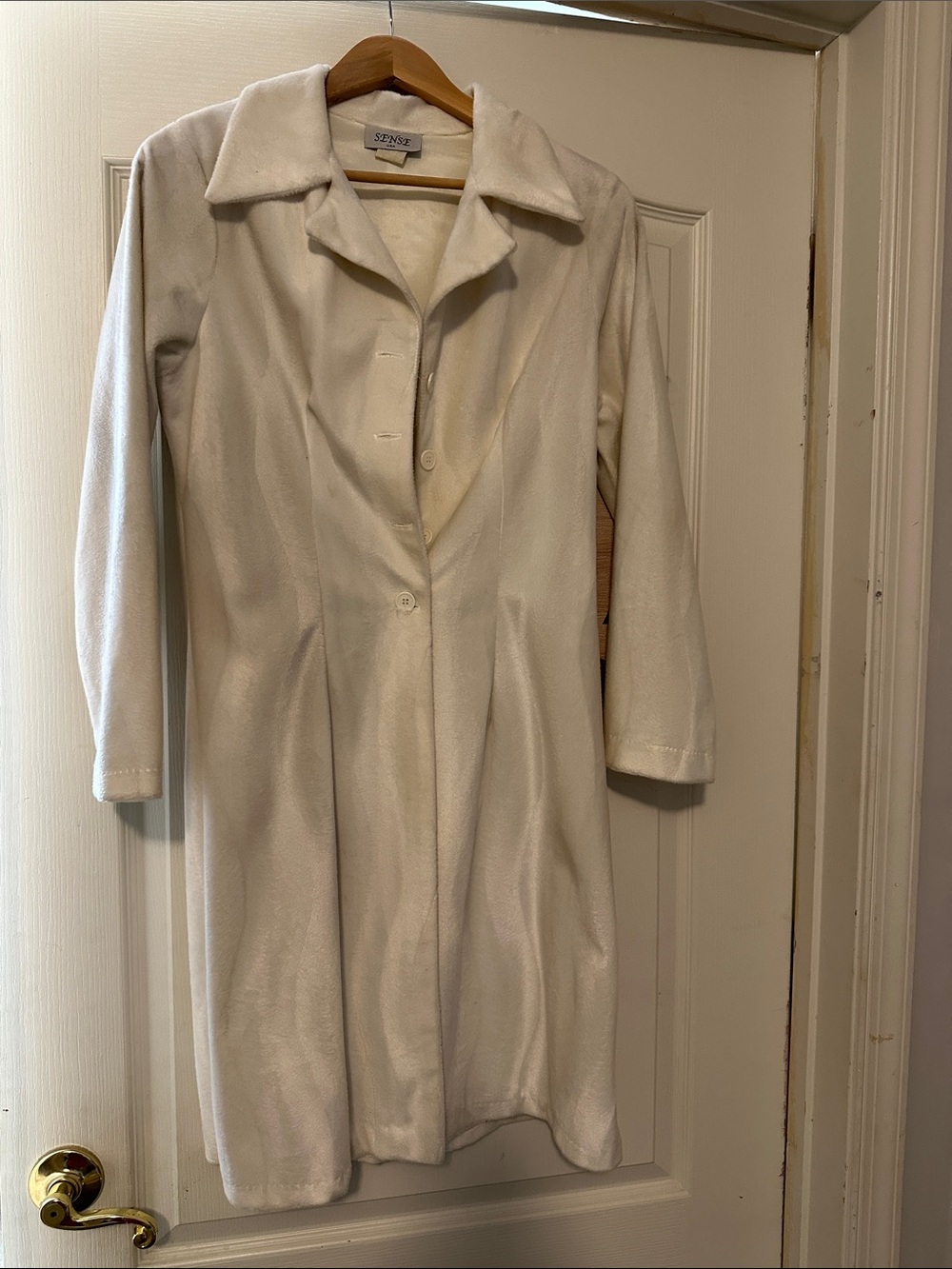 Sense Cream Long Trench Coat